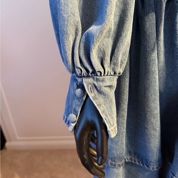 ASOS Blue Denim Dress with Bow Accent - Picture 2 of 8